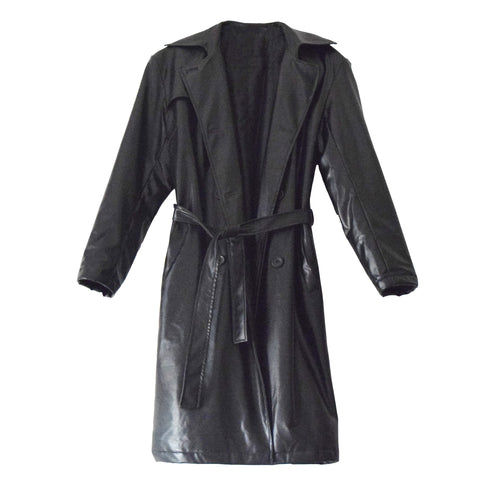 LONG "BLACK VINYL TRENCH" COAT